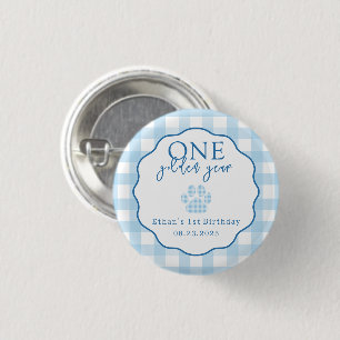 Badge Rond 2,50 Cm Une année dorée Empreinte de patte Fête de premier