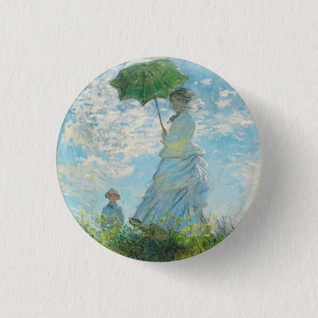 Badge Rond 2,50 Cm Une femme avec un parasol Claude Monet (Devant)