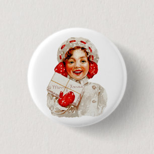 Badge Rond 2,50 Cm Une joyeuse fille de Noël