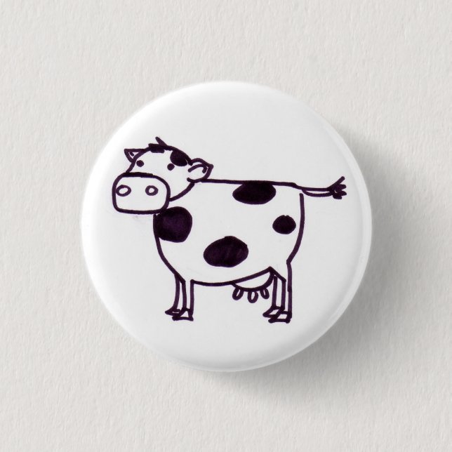 Badge Rond 2,50 Cm Une vache (Devant)