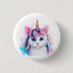 Badge Rond 2,50 Cm Unicorn Kitten