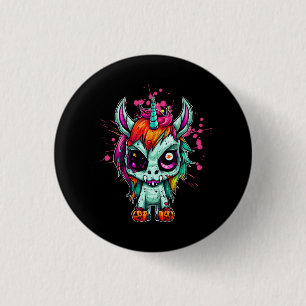Badge Rond 2,50 Cm Unicorn Zombie Zombiecorn Horreur caractère gothiq