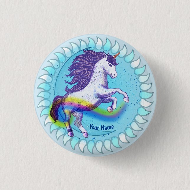 Badge Rond 2,50 Cm Unicorne en gras (Devant)