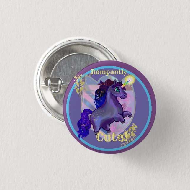 Badge Rond 2,50 Cm Unicorne mignonne (Devant & derrière)