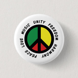 Badge Rond 2,50 Cm Unité de liberté de musique d'amour de paix de