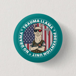 Badge Rond 2,50 Cm Unité de prévention de traumatologie drôle de lama