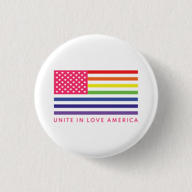 Badge Rond 2,50 Cm Unite In Love America - (Devant)