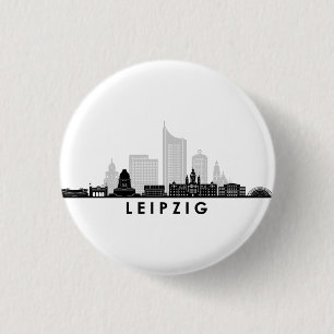 Badge Rond 2,50 Cm Université LEIPZIG Allemagne City Skyline Silhoue