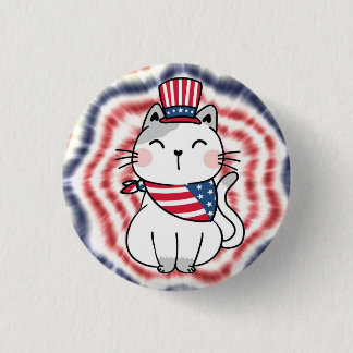 Badge Rond 2,50 Cm USA Cat Pin - Dames de chat sans enfant - 5 sur 5