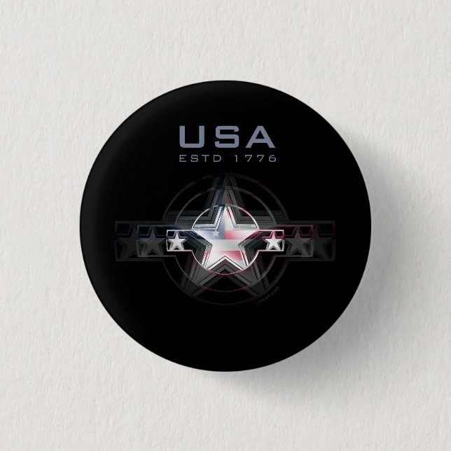 Badge Rond 2,50 Cm USA Estd. 1776 (Devant)