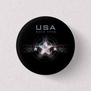 Badge Rond 2,50 Cm USA Estd. 1776