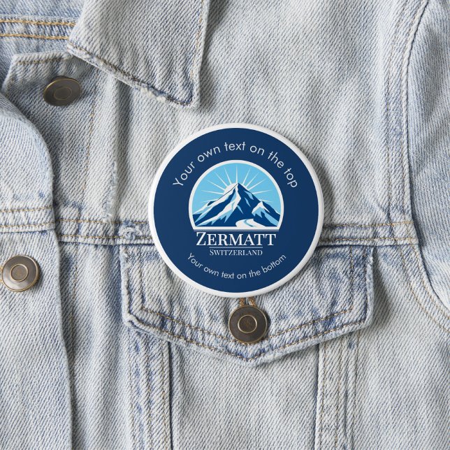 Badge Rond 2,50 Cm Vacances de ski à Zermatt Suisse  (Créateur téléchargé)