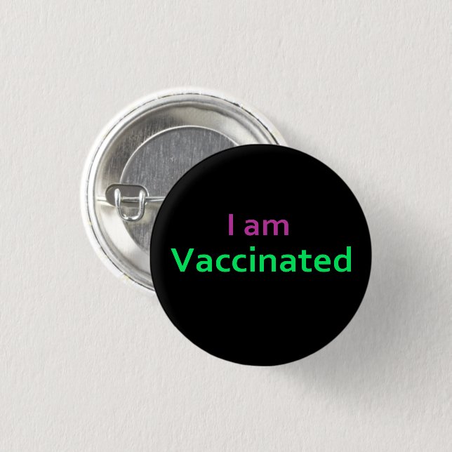 Badge Rond 2,50 Cm Vaccinated Button (Devant & derrière)