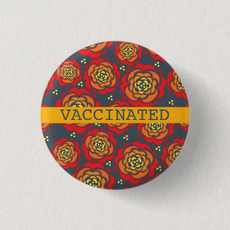 Badge Rond 2,50 Cm VACCINÉ jaune rouge imprimé