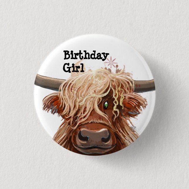 Badge Rond 2,50 Cm Vache des Hautes Terres (Devant)