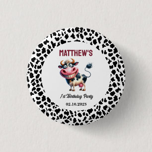 Badge Rond 2,50 Cm Vache sacrée ! 1er anniversaire   Premier annivers
