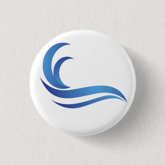 Badge Rond 2,50 Cm Vague bleue 1"