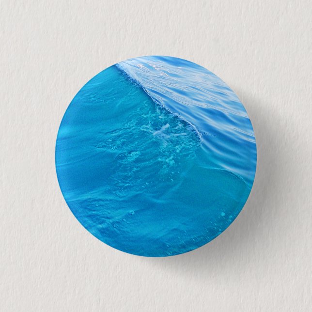 Badge Rond 2,50 Cm vague d'eau bleue (Devant)