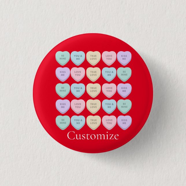 Badge Rond 2,50 Cm Valentine Candy Hearts Thunder_Cove (Devant)