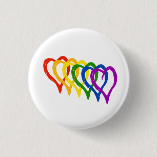 Badge Rond 2,50 Cm Valentine Gay pride Rainbow Layered Hearts