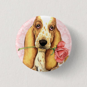 Badge Rond 2,50 Cm Valentine Rose Basset