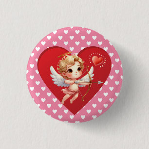 Badge Rond 2,50 Cm Valentines Jour Cupid