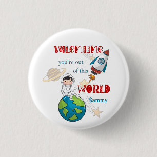 Badge Rond 2,50 Cm Valentines Jour Espace Hors De Ce Monde