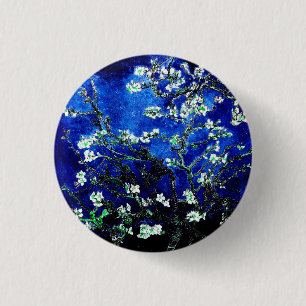 Badge Rond 2,50 Cm Van Gogh Almond Blossoms bleu vert
