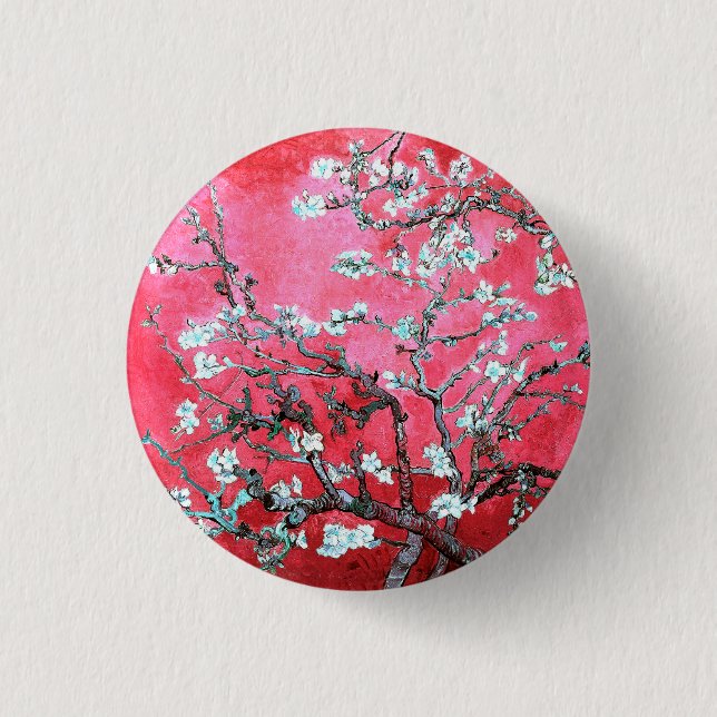 Badge Rond 2,50 Cm Van Gogh Almond Blossoms Rouge bleu (Devant)