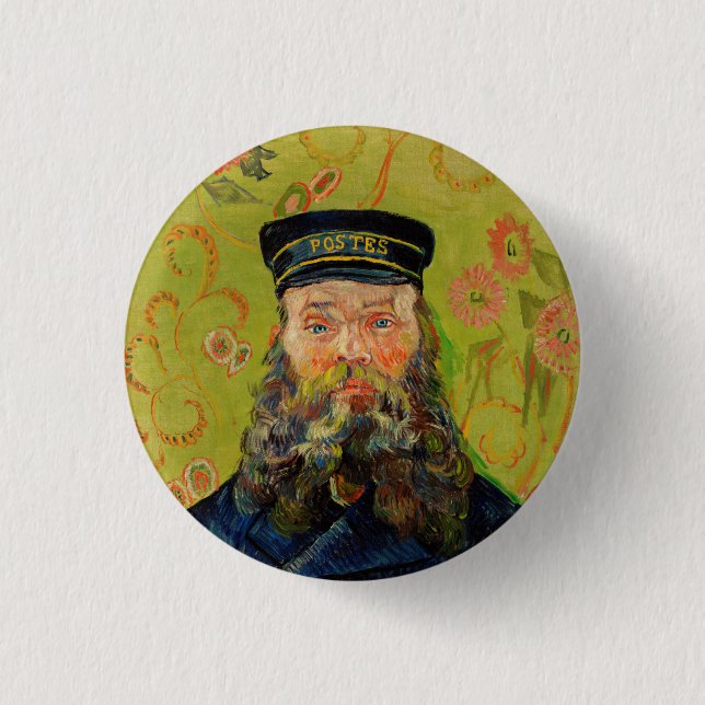 Badge Rond 2,50 Cm Van Gogh Postman. Art de l'impressionnisme de port (Devant)
