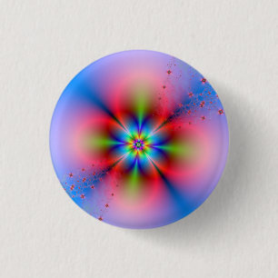 Badge Rond 2,50 Cm Vaporisateur rose sur le bouton Pinback bleu