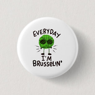 Badge Rond 2,50 Cm Vegan Brussels Sprouts