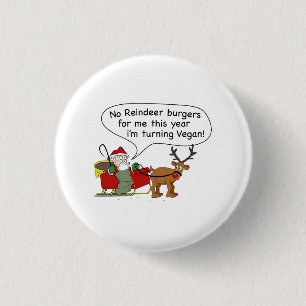 Badge Rond 2,50 Cm Vegan Père Noël
