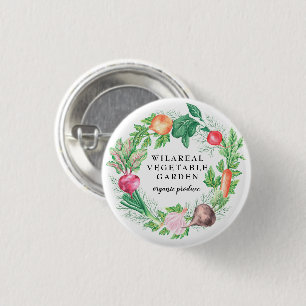 Badge Rond 2,50 Cm vegetable garden organic farm monogram