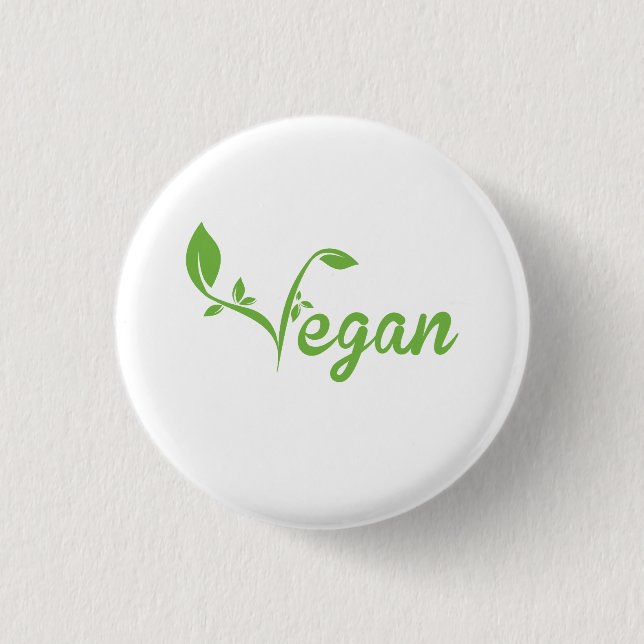 Badge Rond 2,50 Cm Végétalien (Devant)