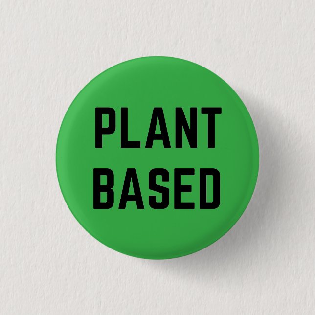 Badge Rond 2,50 Cm Végétalien à base de plantes (Devant)