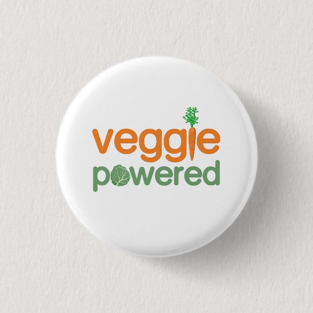 Badge Rond 2,50 Cm Végétarien actionné par légume végétarien (Devant)