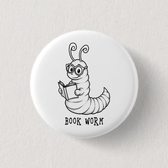 Badge Rond 2,50 Cm Ver de livre (Devant)