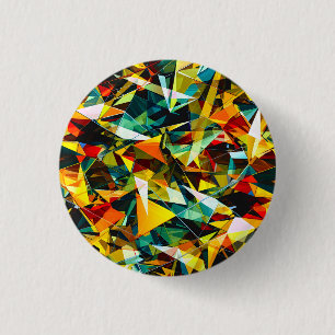 Badge Rond 2,50 Cm Verre Cristal Géométrique Abstrait Moderne Coloré