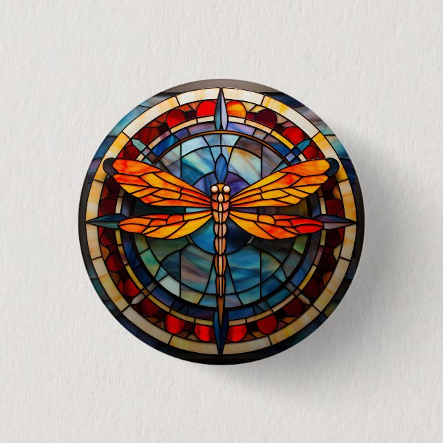 Badge Rond 2,50 Cm verre de libellule (Devant)