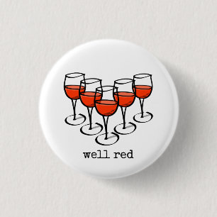 Badge Rond 2,50 Cm Verres bons de vin rouge