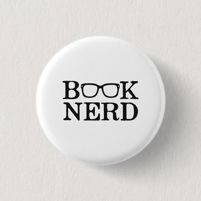 Badge Rond 2,50 Cm Verres ringards nerd de livre (Devant)