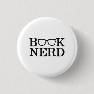 Badge Rond 2,50 Cm Verres ringards nerd de livre