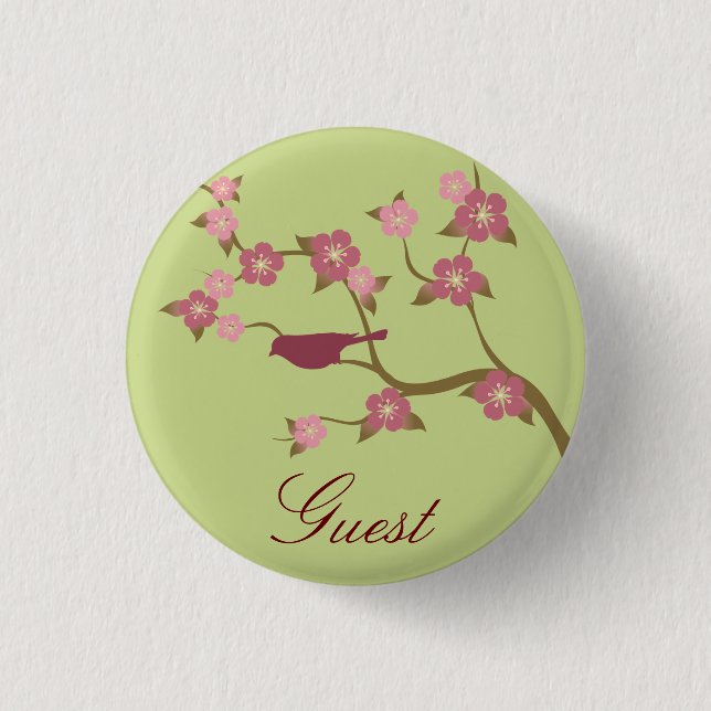 Badge Rond 2,50 Cm Vert fait sur commande de bouton d'événement (Devant)