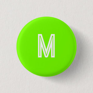 Badge Rond 2,50 Cm vert néon - ajoutez un monogramme 