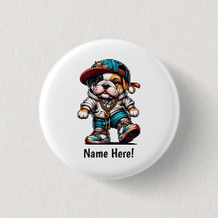 Badge Rond 2,50 Cm Vêtements de rue pour chiots Bulldog mignons Mode