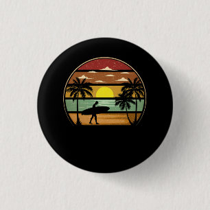 Badge Rond 2,50 Cm Vêtements de surf Surf Vintage Sunset Beach Palm T