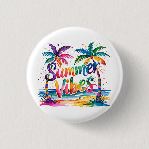 Badge Rond 2,50 Cm Vibes d'été