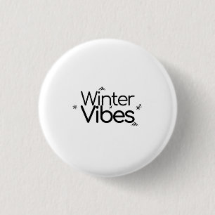 Badge Rond 2,50 Cm Vibes d'hiver - Fléau de neige minimaliste et mont