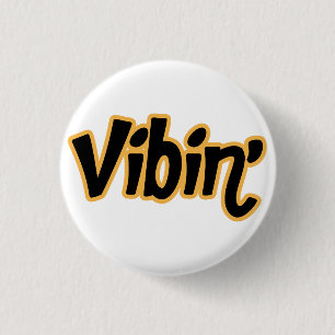Badge Rond 2,50 Cm Vibes positives Typographie Funky Glow Magnet